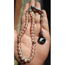 Göktürk "Türk" & Wolf Head Quartz Tesbih | Black Enamel | 8mm Göktürk "Türk" & Wolf Head Quartz Tesbih | Black Enamel | 8mm